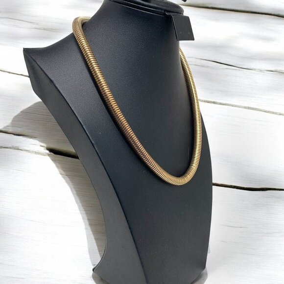 Chunky Rope Chain Gold Tone Necklace Silver Tone Caps & Lobster Clasp 19"L+3" - Picture 2 of 5